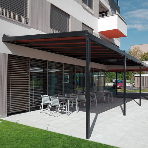 Auvent pour terrasse - TD 2 - Schenker Stores - en aluminium / en toile / en verre