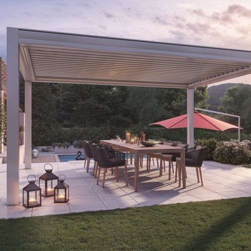 Véranda autoportée - LD 6 - Schenker Stores - en tissu / en aluminium prélaqué