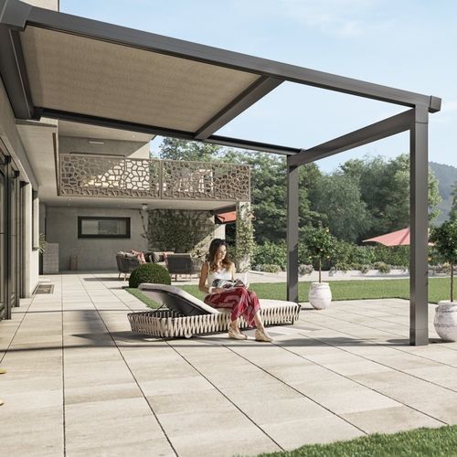 Auvent pour terrasse - ZP 7 - Schenker Stores - aluminium / en toile / plat