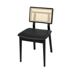 Chaise de salle à manger contemporaine - STEVEN  - V-LAB - d'intérieur / en cuir / avec piètement en bois