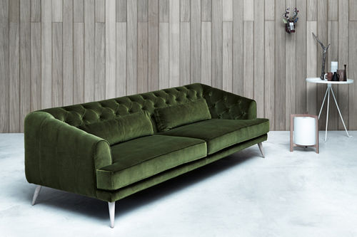 Canapé contemporain - METROPOLE CAPITONNÈ - Italianadivani srl - en tissu / vert / 3 places