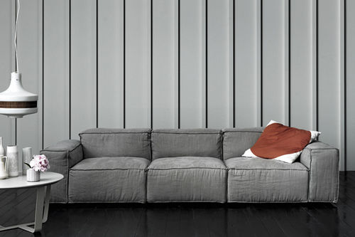 Canapé contemporain - NEW SEVENTY - Italianadivani srl - en tissu / gris / 2 places