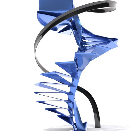 Escalier en colimaçon - FOLIO with handrail - Officine Sandrini - en fibre de carbone / en fibre de carbone / design
