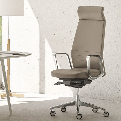 Fauteuil de direction contemporain - EDEN 02 - SOKOA - en cuir / en tissu / en métal
