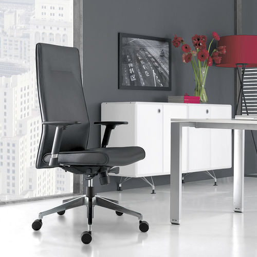 Fauteuil de direction contemporain - FOSTER - SOKOA - en cuir / en tissu / en métal