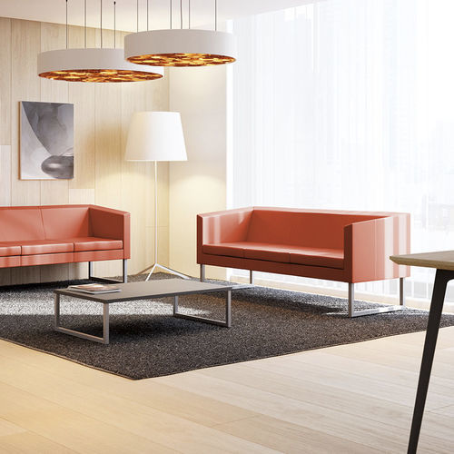 Canapé contemporain - PUNTA - SOKOA - en tissu / noir / rouge