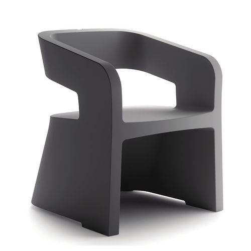 Fauteuil visiteur contemporain - KARLA - SOKOA - en polyéthylène / blanc / vert