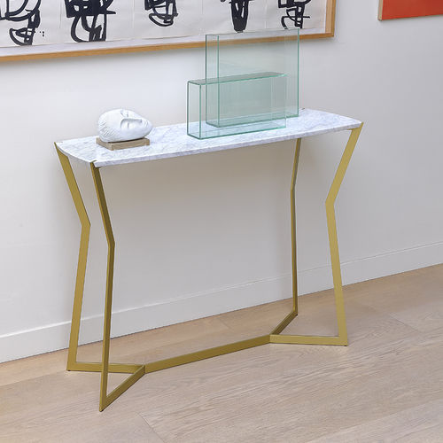 Console contemporaine - STAR - Coedition - en marbre / avec piètement en métal laqué / rectangulaire