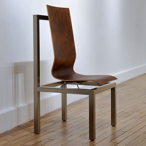Chaise contemporaine - BNF - Coedition - d'intérieur / en hêtre / avec piètement en métal