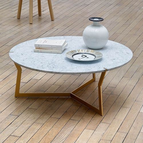 Table basse contemporaine - STAR  - Coedition - en marbre / avec piètement en métal laqué / avec piètement en bronze