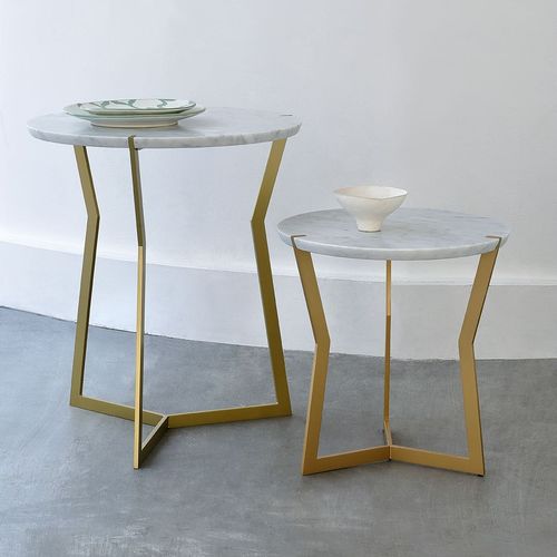Table d'appoint contemporaine - STAR - Coedition - en marbre / avec piètement en métal laqué / avec piètement en bronze