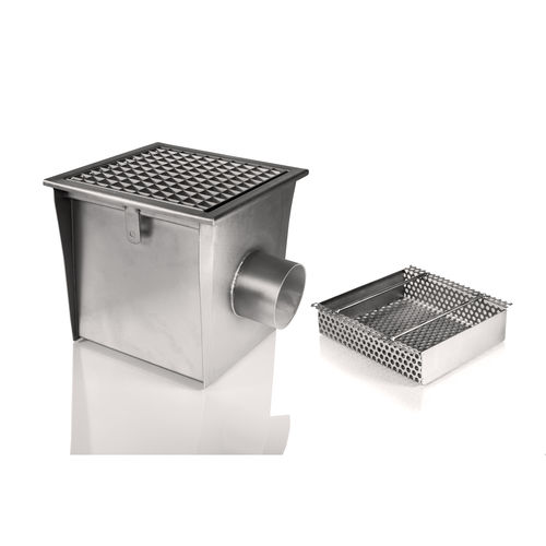 Siphon de sol en acier inox - 0401 - Inoxsystem S.r.l. - de terrasse / pour applications industrielles / avec grille