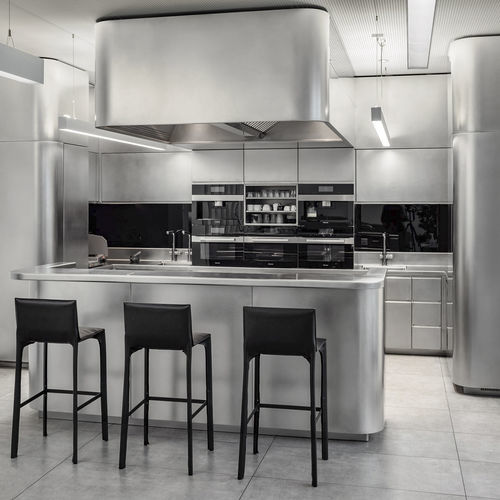 Cuisine contemporaine - ATELIER  - Abimis - en pierre / en acier inoxydable / en Corian®