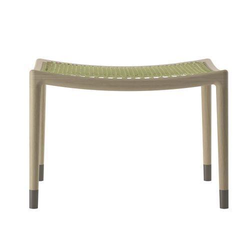 Tabouret contemporain - SIGA  - DIMENSIONE CHI WING LO - en cuir / en corde / avec piètement en bois