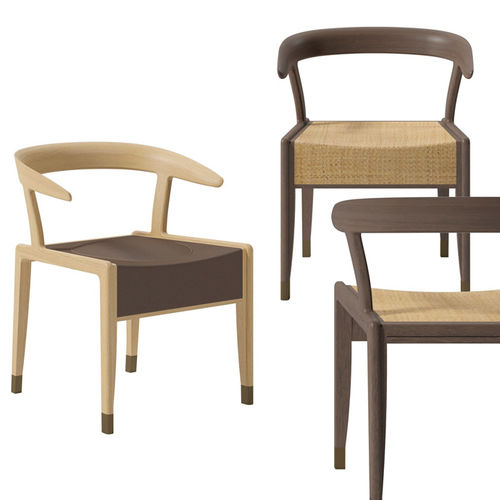 Chaise contemporaine - TORA  - DIMENSIONE CHI WING LO - d'intérieur / en tissu / en cuir