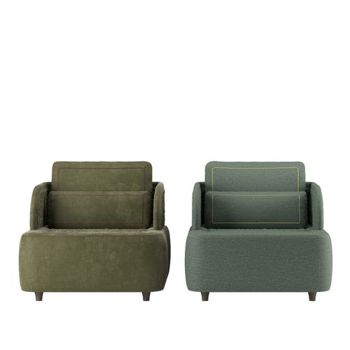 Fauteuil contemporain - XARI  - DIMENSIONE CHI WING LO - en tissu / en cuir / avec coussin amovible