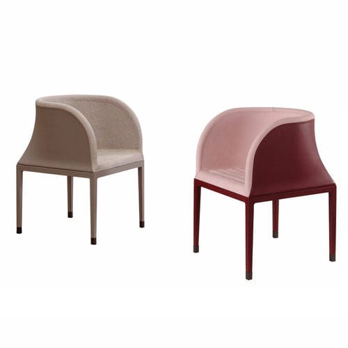 Fauteuil contemporain - TIMO - DIMENSIONE CHI WING LO - en tissu / en cuir / en métal