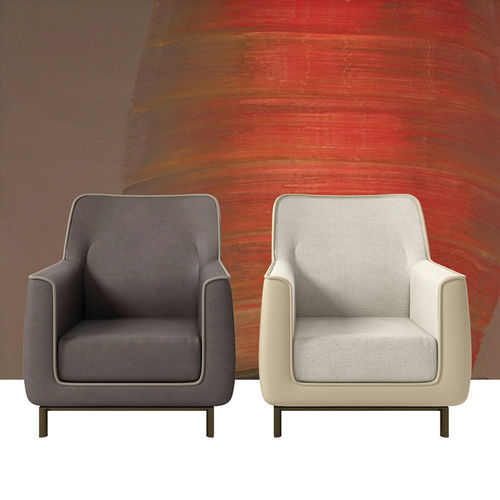 Fauteuil contemporain - DEMA  - DIMENSIONE CHI WING LO - en tissu / en cuir / 4 pieds