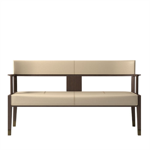 Banquette contemporaine - MERA  - DIMENSIONE CHI WING LO - en tissu / en cuir / avec piètement en chêne