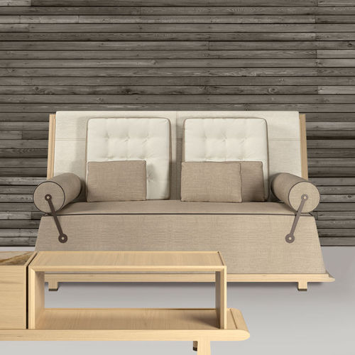 Canapé contemporain - LEIO - DIMENSIONE CHI WING LO - en tissu / en cuir / gris