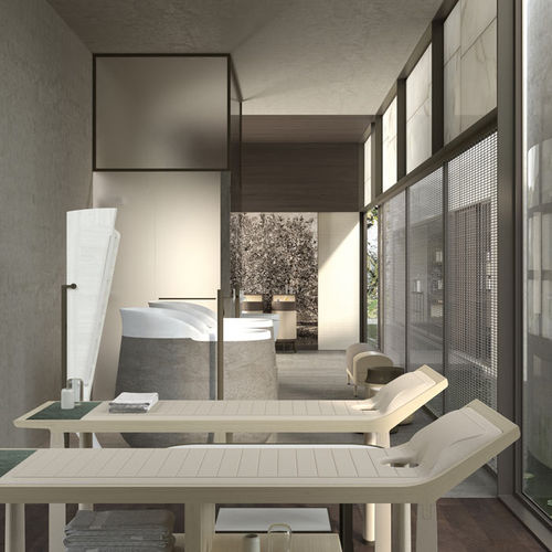 Table de massage fixe - VASI  - DIMENSIONE CHI WING LO - en chêne naturel / en tissu / en cuir