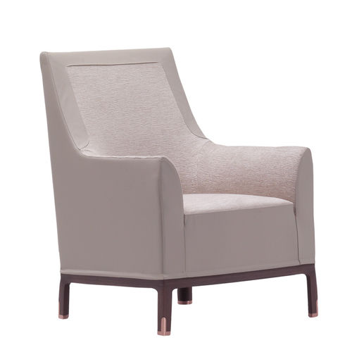 Fauteuil contemporain - ELXI  - DIMENSIONE CHI WING LO - en tissu / en cuir / gris