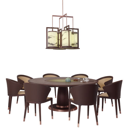 Table contemporaine - ISTO - DIMENSIONE CHI WING LO - en placage de bois / en sucupira / en pierre naturelle
