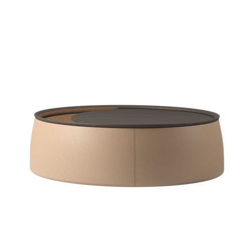 Table basse contemporaine - ISOS  - DIMENSIONE CHI WING LO - en bois / en cuir / en tissu