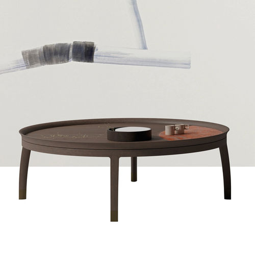 Table basse contemporaine - NOTA - DIMENSIONE CHI WING LO - en chêne naturel / en sucupira / en pierre