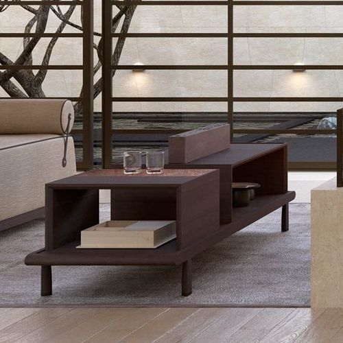 Table basse contemporaine - KYVO - DIMENSIONE CHI WING LO - en chêne naturel / en sucupira / avec piètement en bois