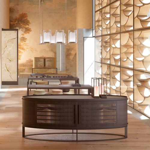 Buffet contemporain - YFOS  - DIMENSIONE CHI WING LO - en chêne / en sucupira / en métal