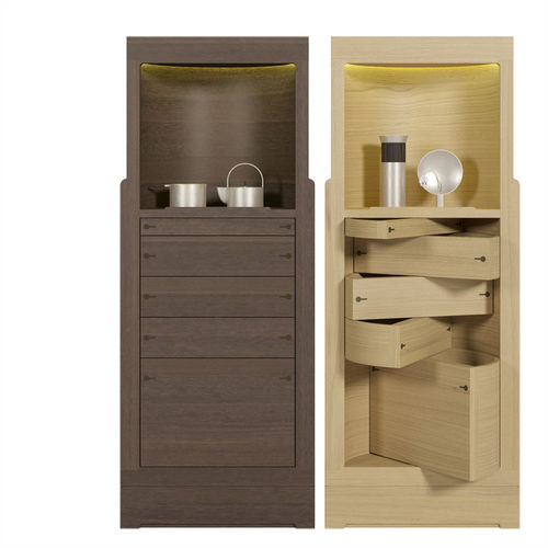 Chiffonnier contemporain - SIMA - DIMENSIONE CHI WING LO - en chêne naturel / en sucupira / gris
