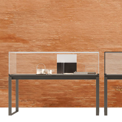 Console contemporaine - SIYI - DIMENSIONE CHI WING LO - en verre / avec piètement en métal / rectangulaire