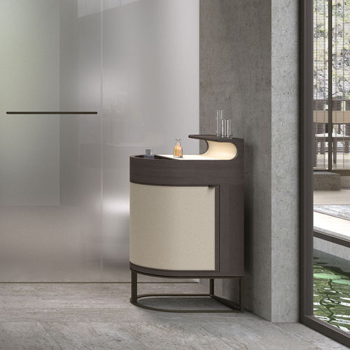 Console contemporaine - PLAI  - DIMENSIONE CHI WING LO - en chêne naturel / en sucupira / en cuir