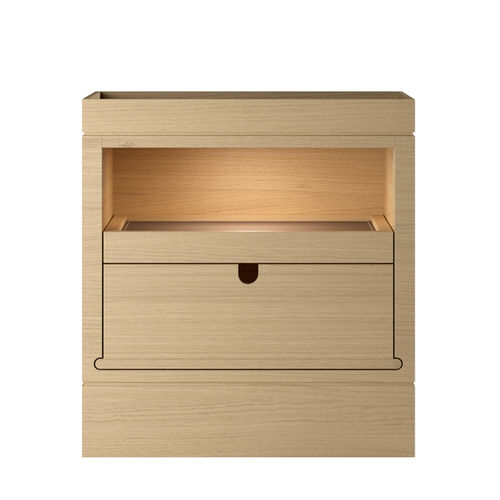 Table de chevet contemporaine - MAZI - DIMENSIONE CHI WING LO - en bois / avec piètement en bois / rectangulaire