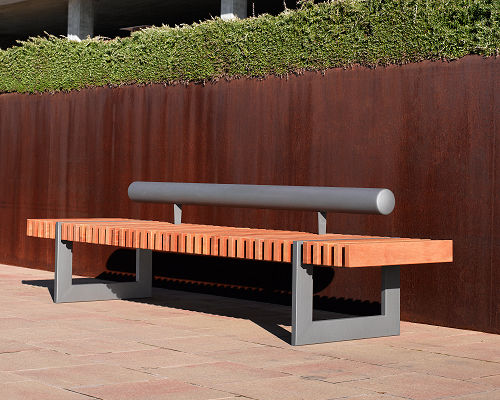 Banc public contemporain - AYRES - Colomer - en bois / avec dossier / sans accoudoirs