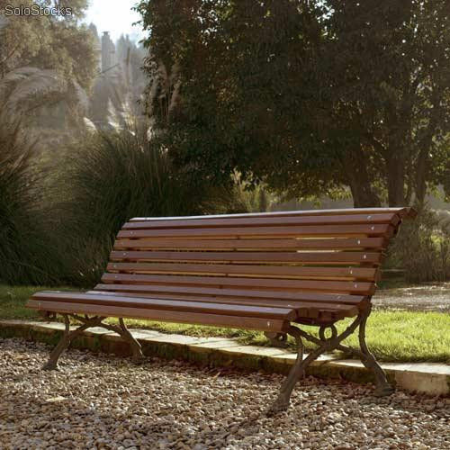 Banc public classique - ROMANTICO - Colomer - en bois / en fonte / avec dossier
