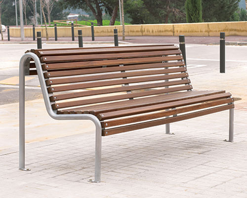 Banc public contemporain - SABADELL - Colomer - en bois / en acier galvanisé / en acier inoxydable