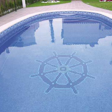 Mosaïque en verre - BR-2005 AZUL MEDIO  - Mosavit - de piscine / de sol / à motif