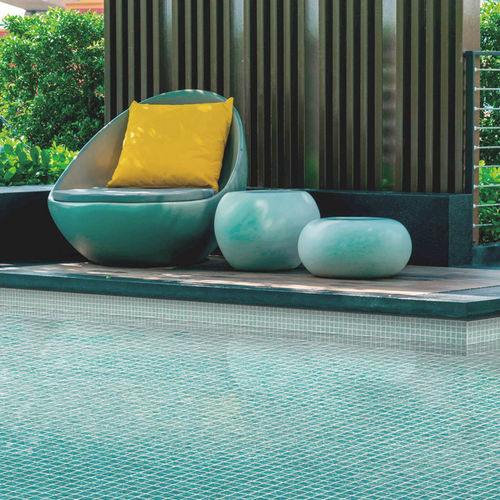 Mosaïque en verre - ONDAS ESMERALDA - Mosavit - brillante / de piscine / de sol