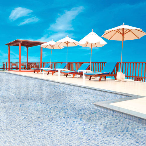 Mosaïque en verre - SAONA - Mosavit - brillante / de piscine / de sol