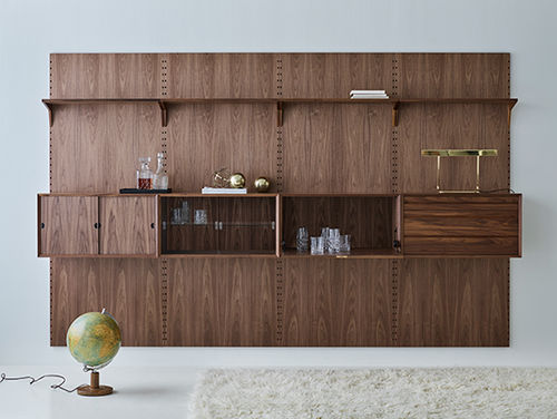 Ensemble mural de salon contemporain - SYSTEM CADO® - DK3 - en chêne / en noyer