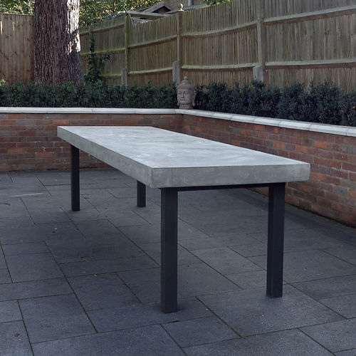 Table à manger contemporaine - BASIC.11 - LOVECEMENT - en ciment / en métal peint / rectangulaire