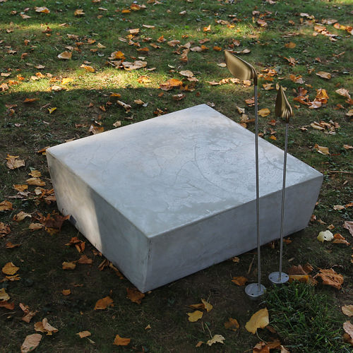 Table basse design minimaliste - COMMA.8 - LOVECEMENT - en béton fibré / avec piètement en béton fibré / carrée