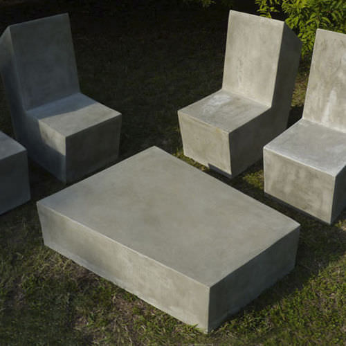 Table basse contemporaine - CUT.5 - LOVECEMENT - en fibro-ciment / avec piètement en béton fibré / résidentielle