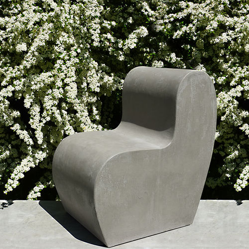 Chaise de jardin contemporaine - LAND.1 - LOVECEMENT - d'intérieur / en fibro-ciment / fait main