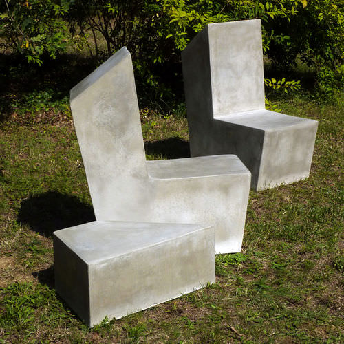 Chaise de jardin contemporaine - CUT.2 - LOVECEMENT - d'extérieur / d'intérieur / en fibro-ciment