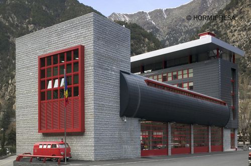 Bâtiment préfabriqué - BOMBERS ANDORRA - HORMIPRESA - en béton / pour bureau / contemporain