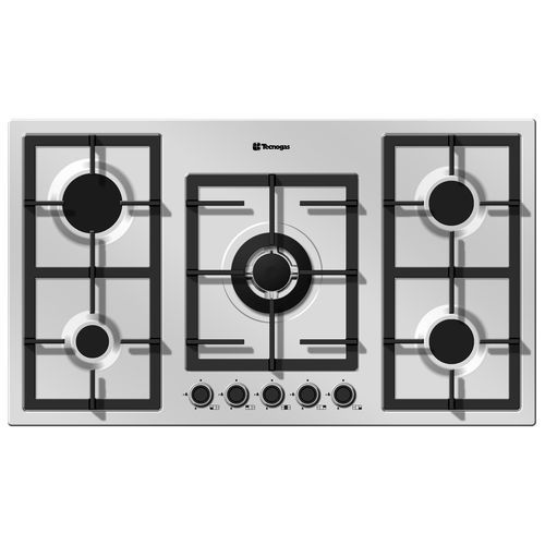 Table de cuisson à gaz - PN90GVF5TGX - Tecno SpA - 5 foyers / avec manettes / avec commandes frontales