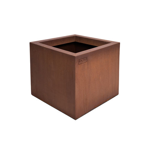 Jardinière en acier inoxydable - FLORENCE - WALFiLii - en acier COR-TEN® / en aluminium / carrée